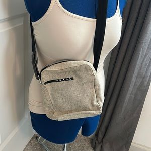 Vintage Prada Sport Black Canvas Side Bag